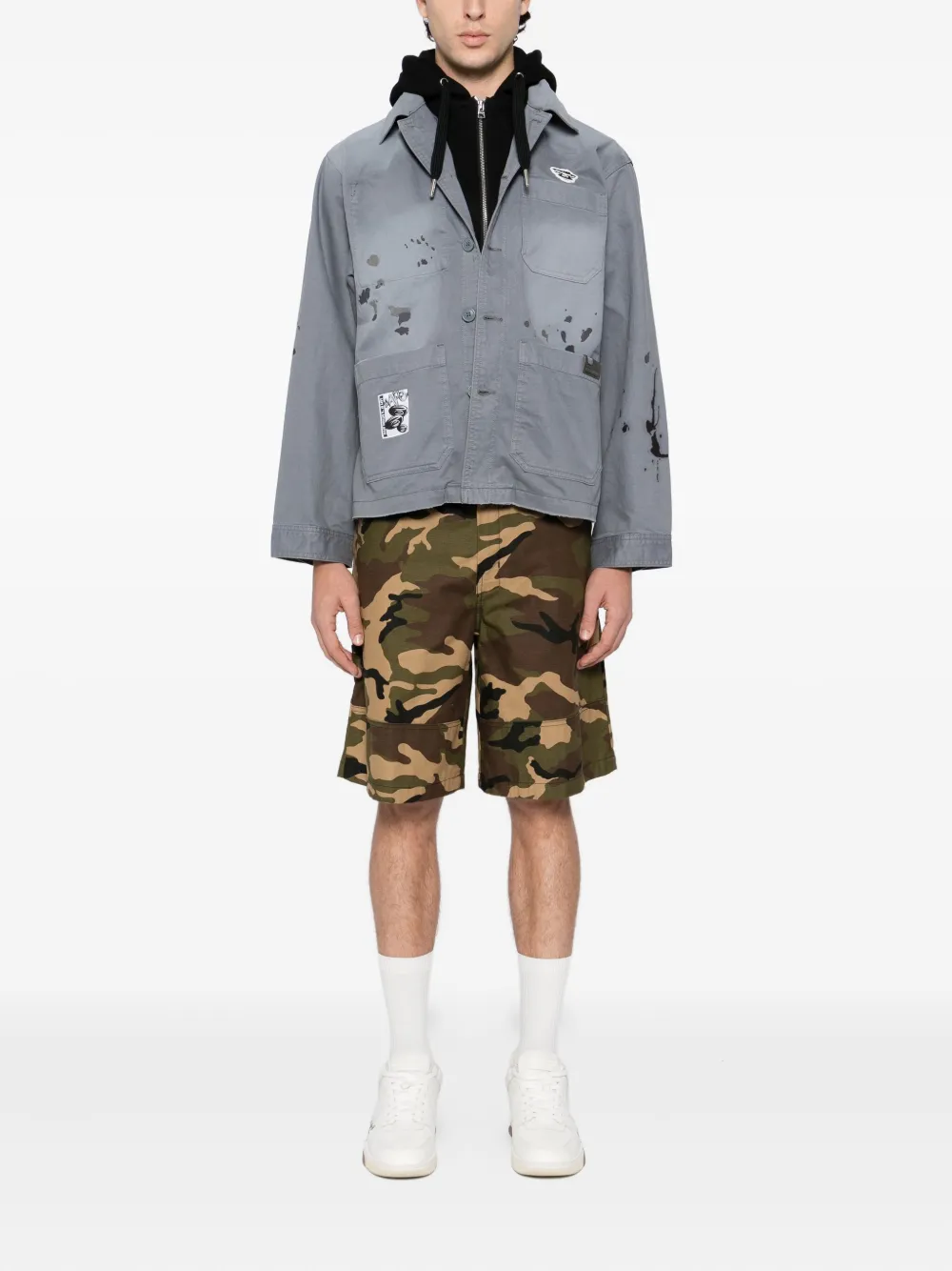 Aape By A Bathing Ape Logo-patch Jacket In Gray