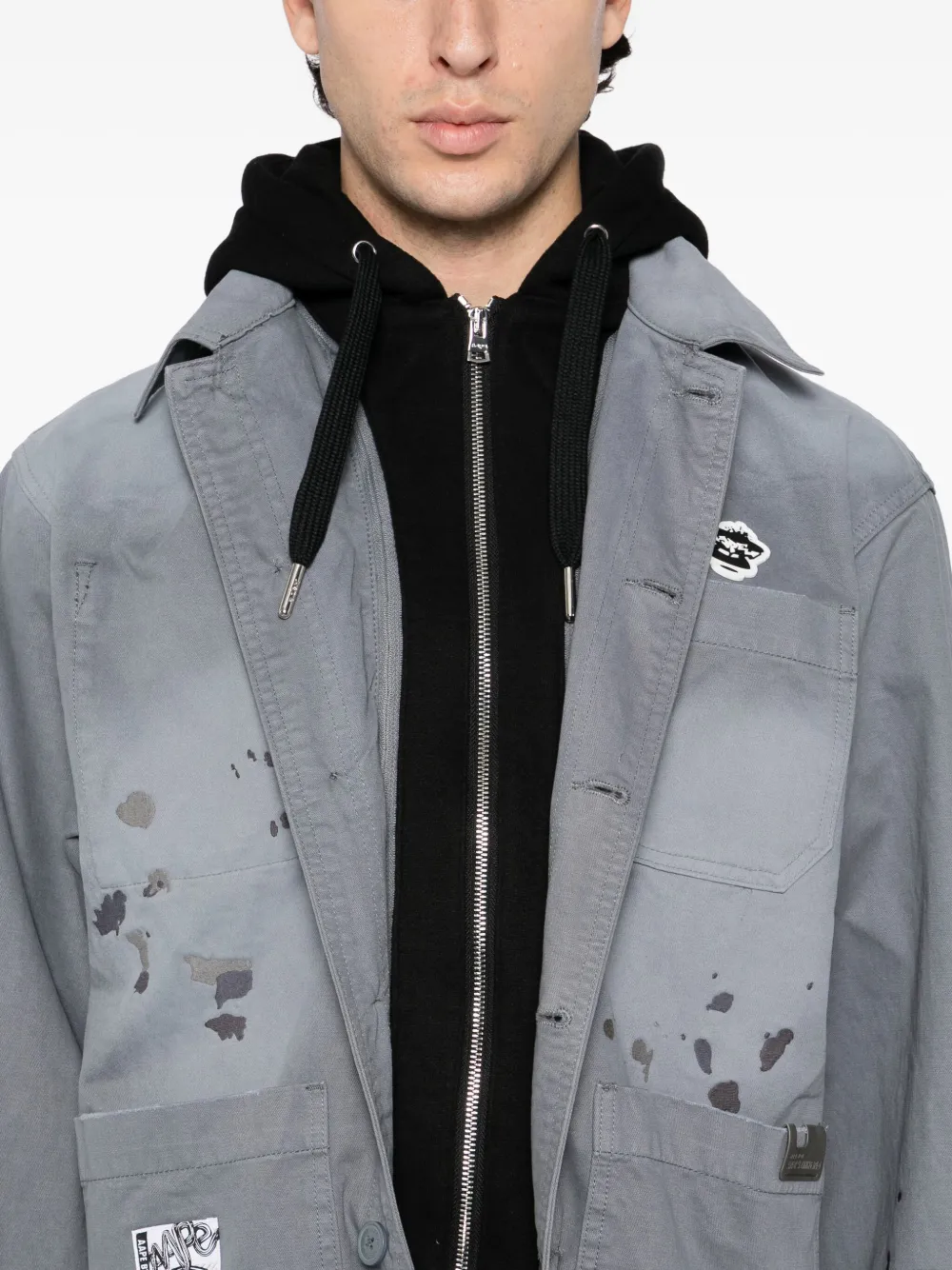 Aape By A Bathing Ape Logo-patch Jacket In Gray