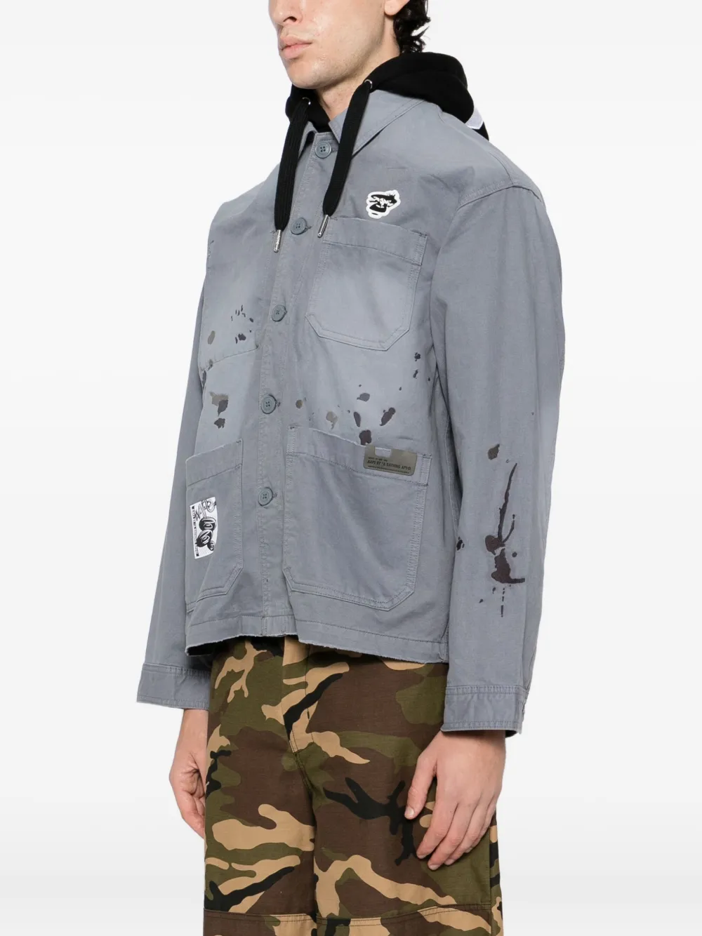 Aape By A Bathing Ape Logo-patch Jacket In Gray