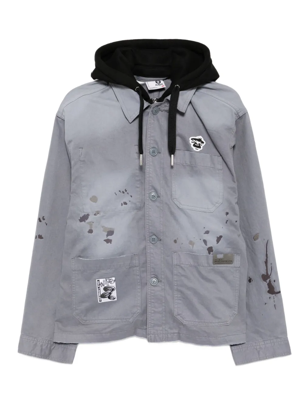 Aape By A Bathing Ape Logo-patch Jacket In Gray