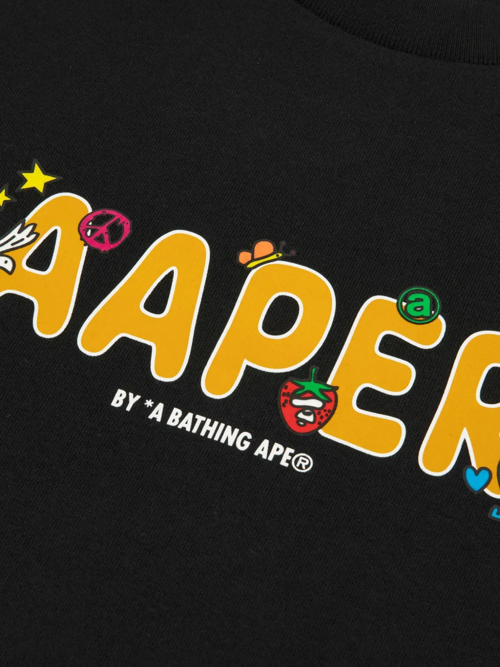 AAPE BY *A BATHING APE T-shirt met logo en lange mouwen Zwart