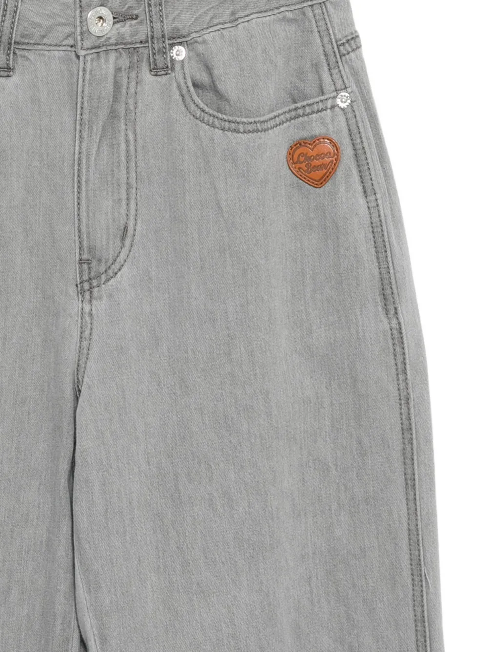 Chocoolate Logo Patch Jeans In Gray