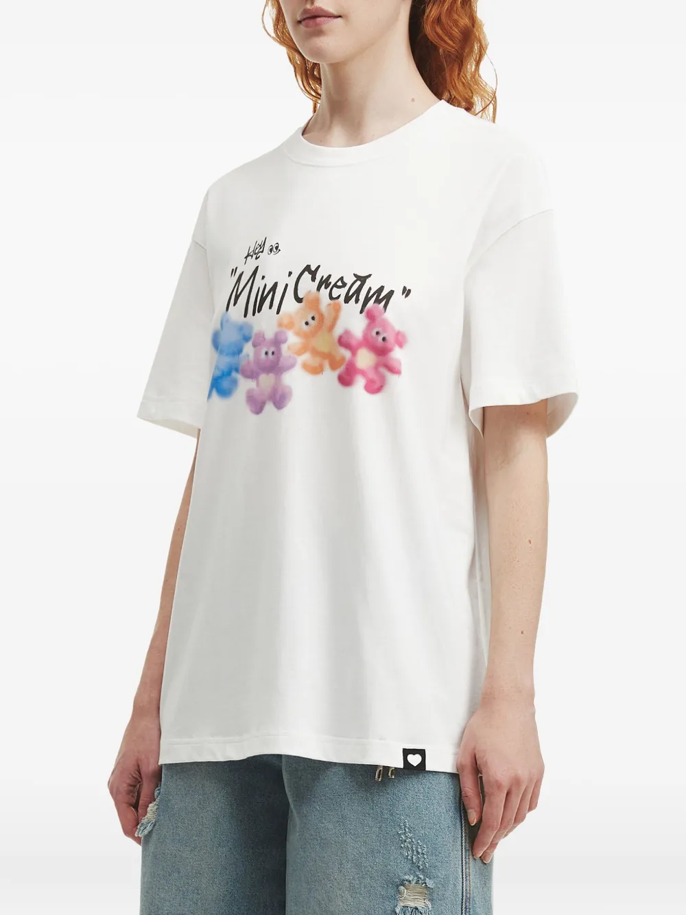 Mini Cream Cotton T-shirt In White