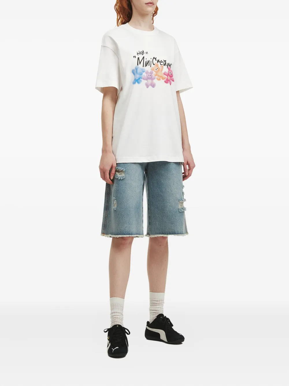 Mini Cream cotton T-shirt | T-Shirts & Jersey Shirts | Image 2