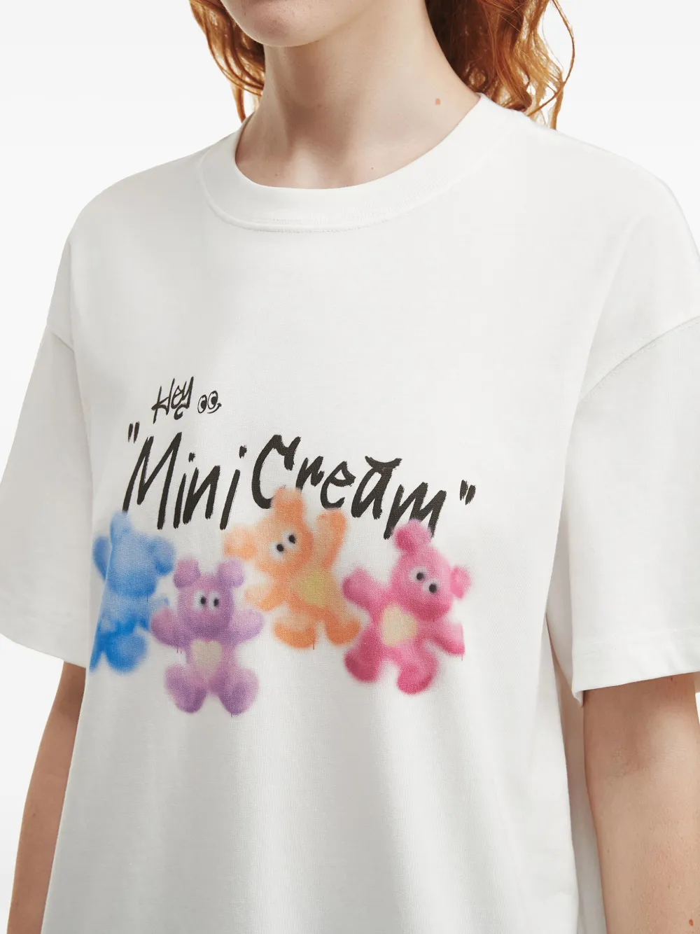 Mini Cream Cotton T-shirt In White