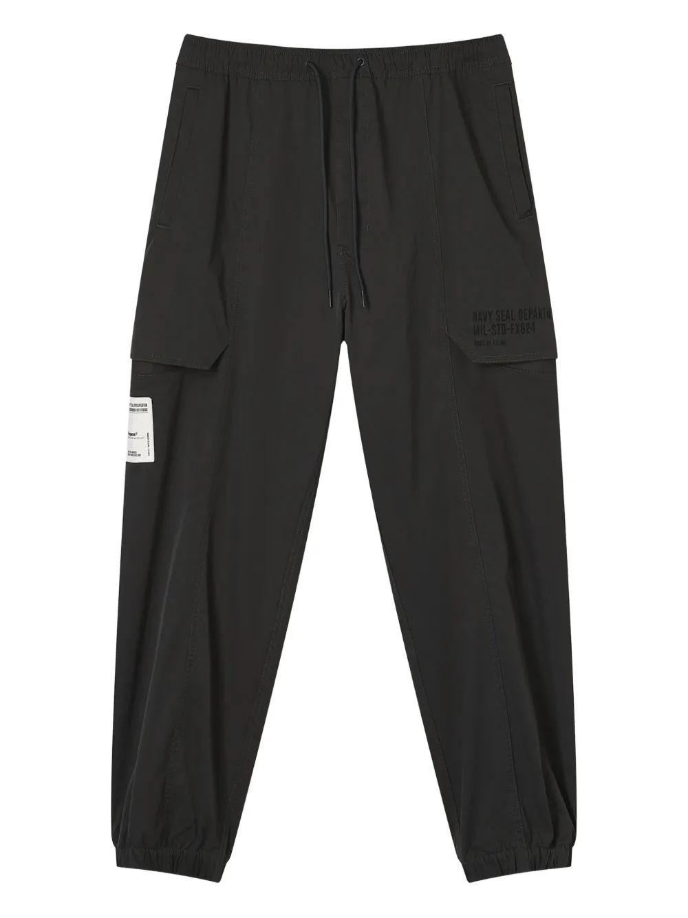 Fingercroxx Cargo Drawstring Trousers In Gray