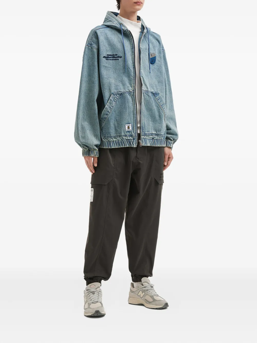 Fingercroxx Cargo Drawstring Trousers In Gray