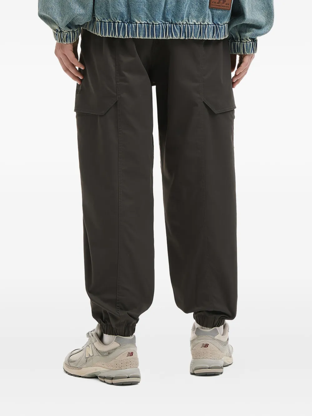 Fingercroxx Cargo Drawstring Trousers In Gray