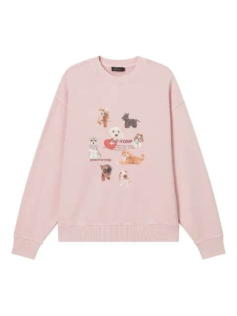 tout a coup dog-print sweatshirt