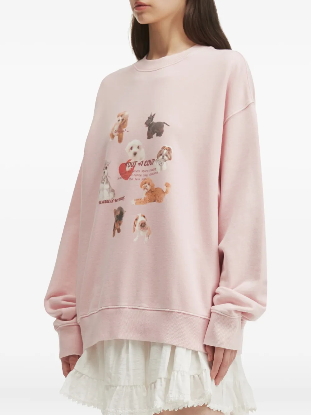 Tout A Coup Dog-print Sweatshirt In Animal Print