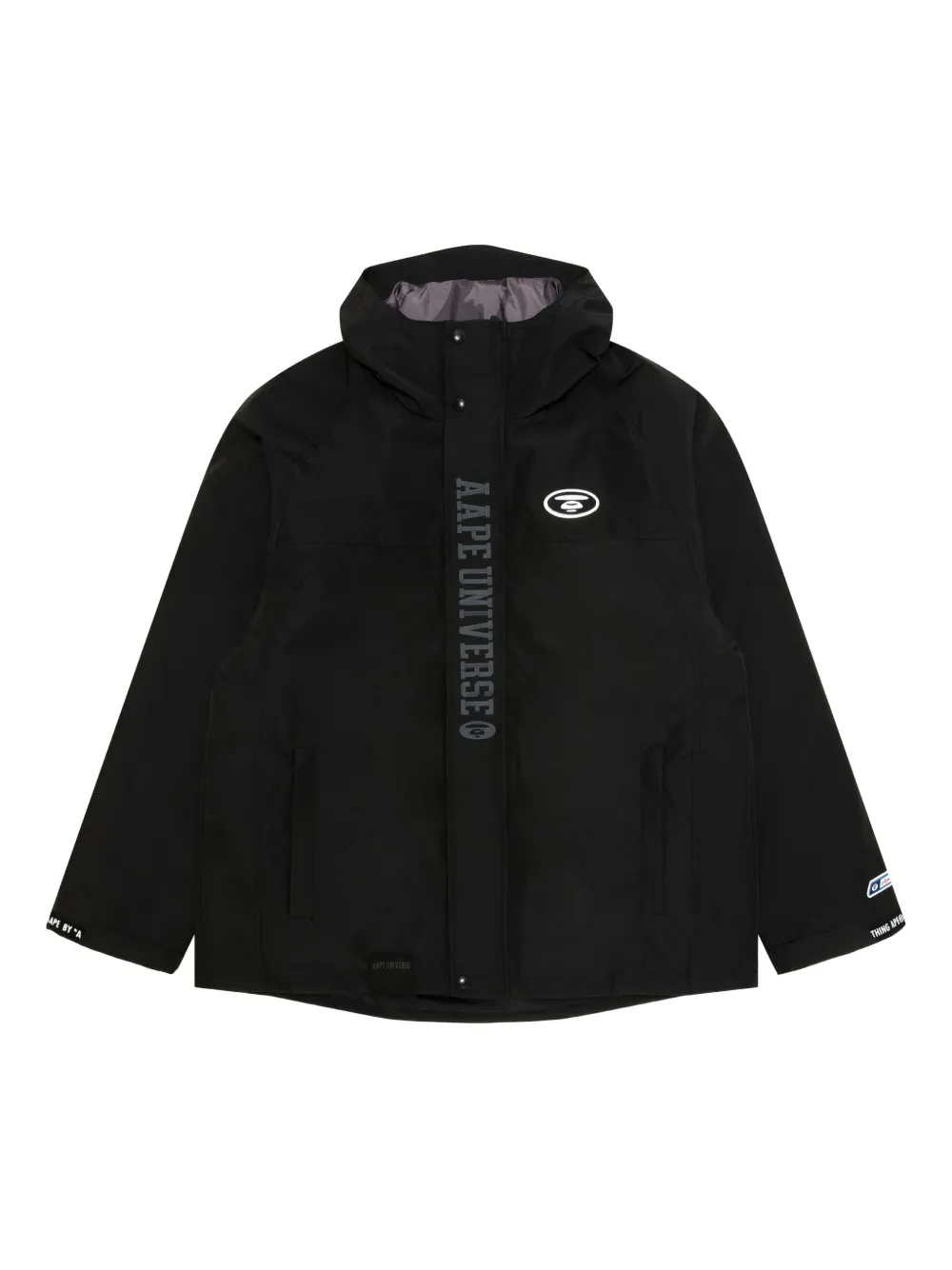 Aape By A Bathing Ape Camouflage-pattern Reversible Padded Jacket In Black
