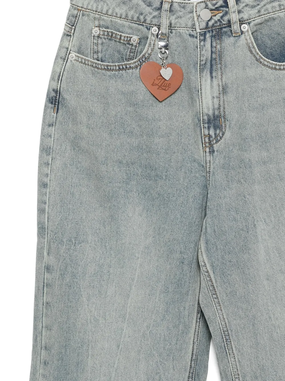 Izzue Heart Charm Jeans In Blue