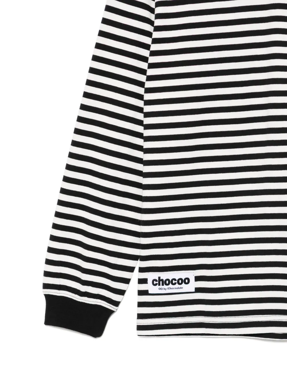 CHOCOOLATE Gestreept T-shirt met geborduurde hond Zwart