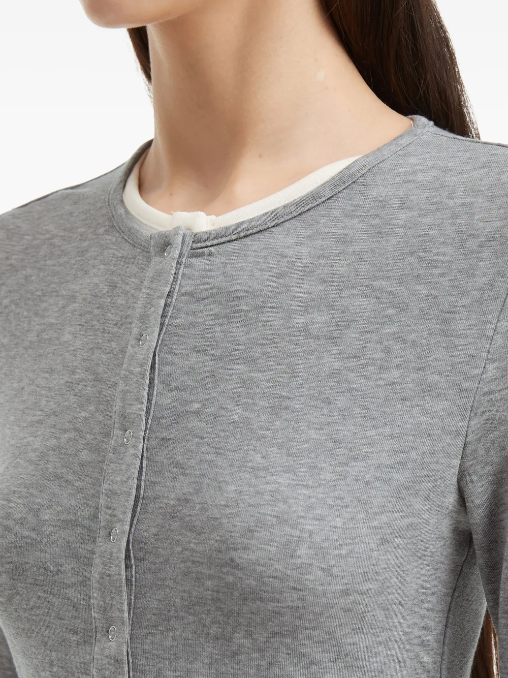 B+ab Henley Long-sleeve Top In Gray