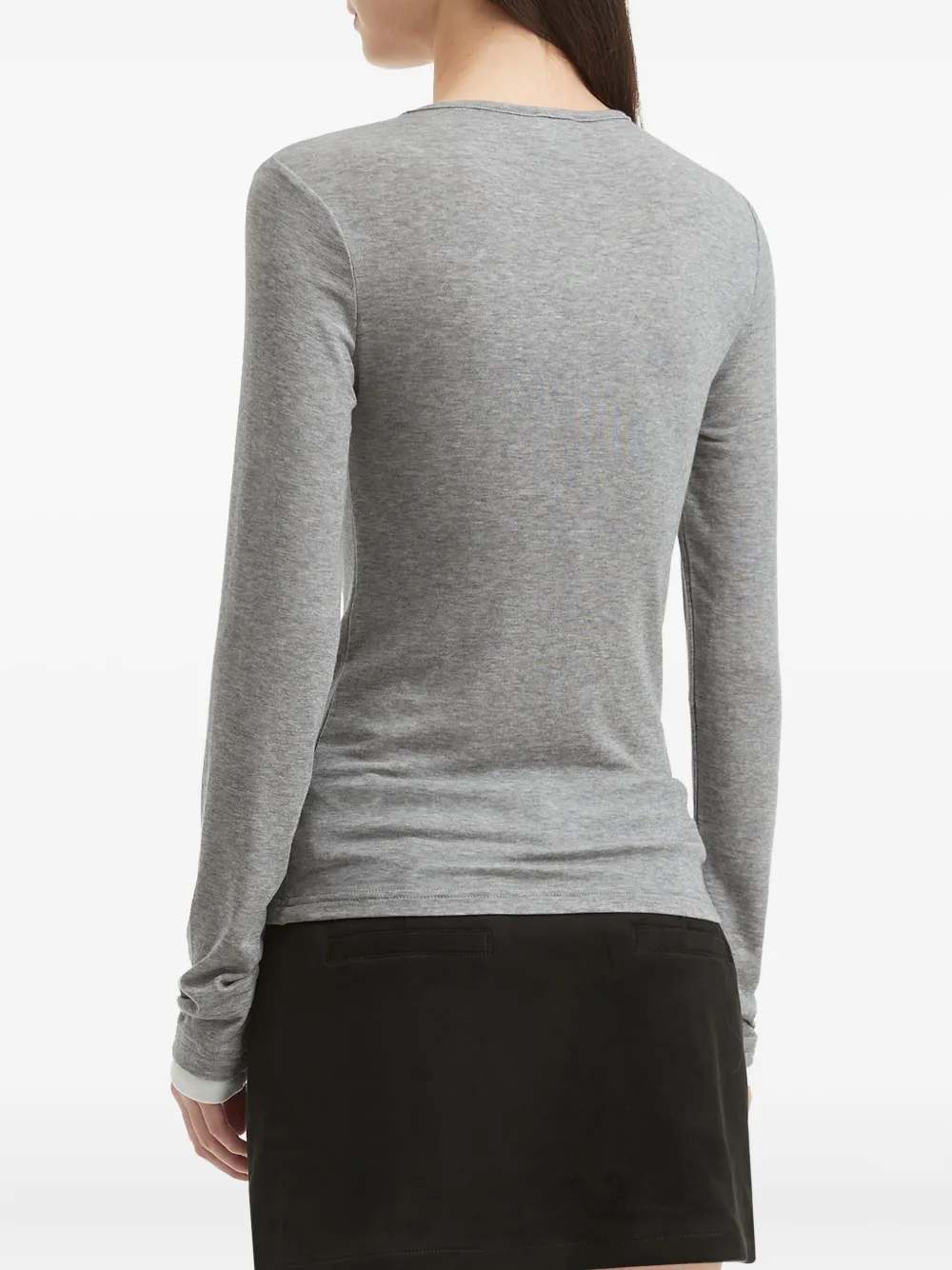 B+ab Henley Long-sleeve Top In Gray