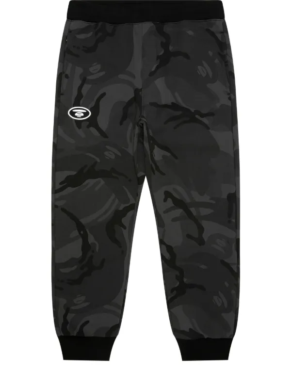 AAPE BY *A BATHING APE® カモフラージュ トラックパンツ | ブラック