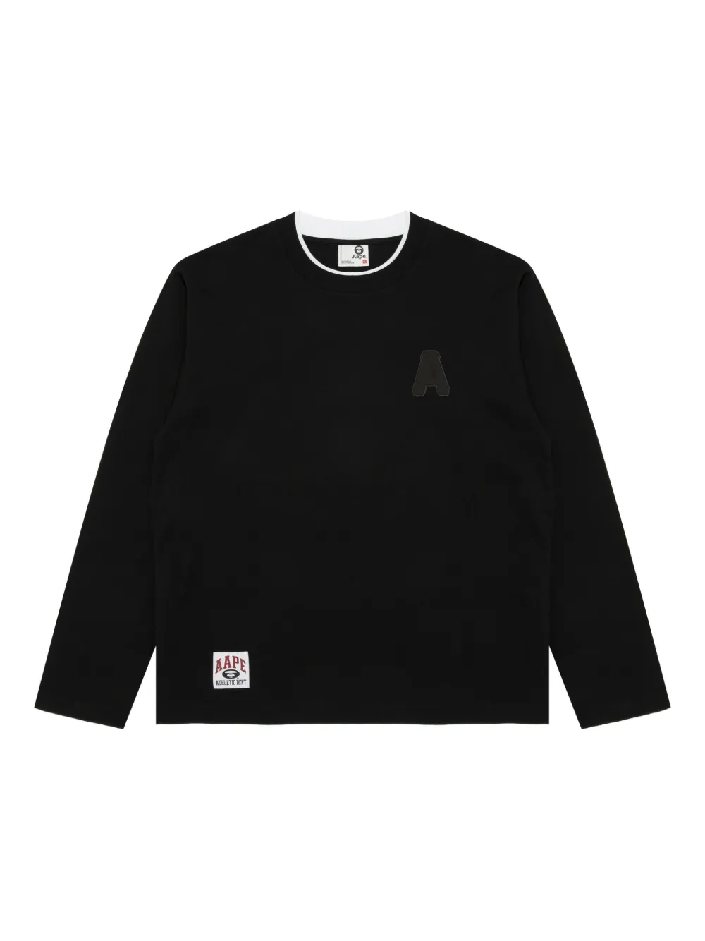 AAPE BY *A BATHING APE® crew-neck long-sleeve T-shirt | Black | Image 1