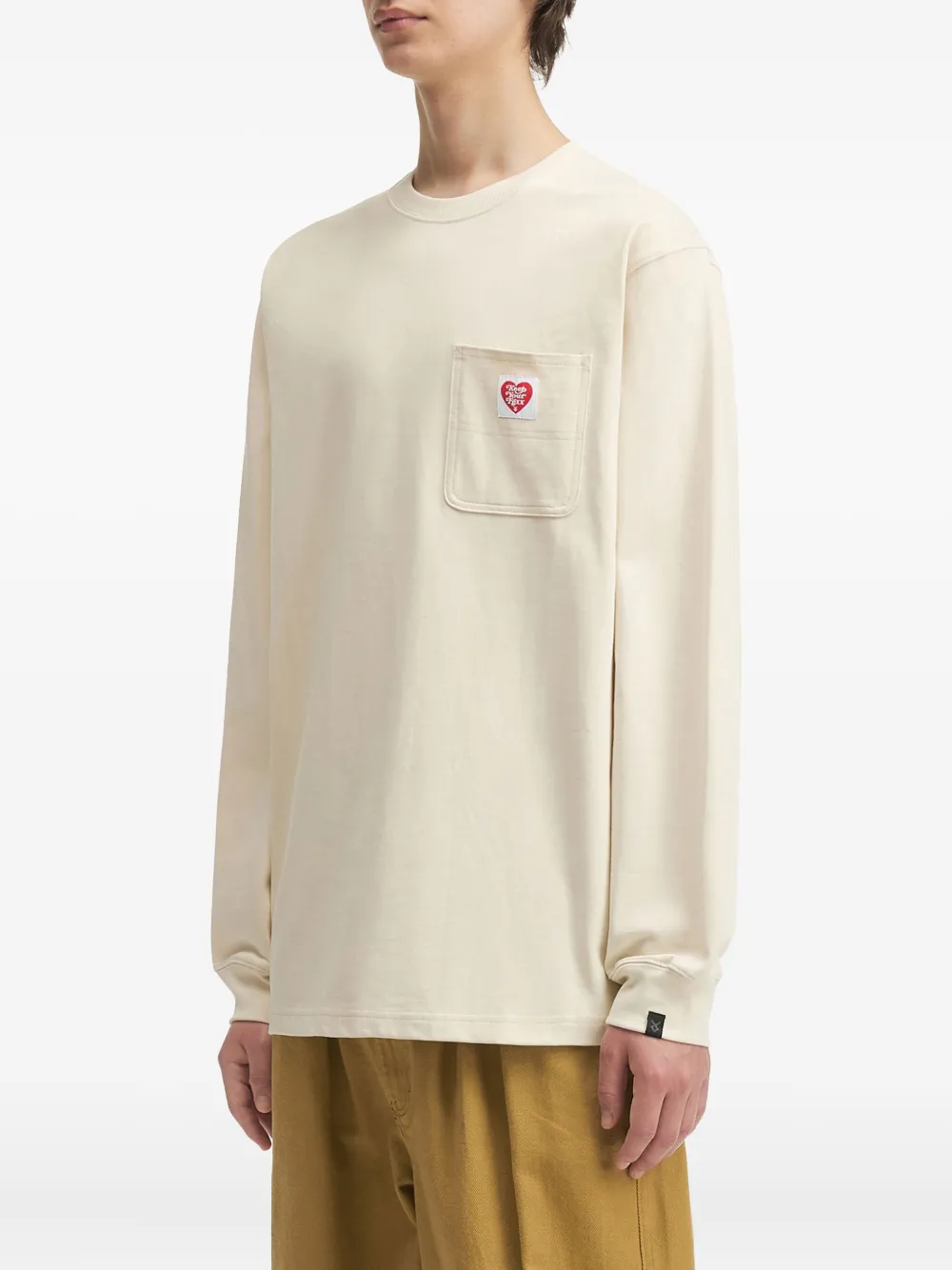 FINGERCROXX Sweater met hartdetail en lange mouwen - Wit