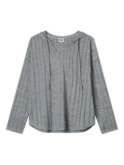 b+ab hooded ribbed knit top