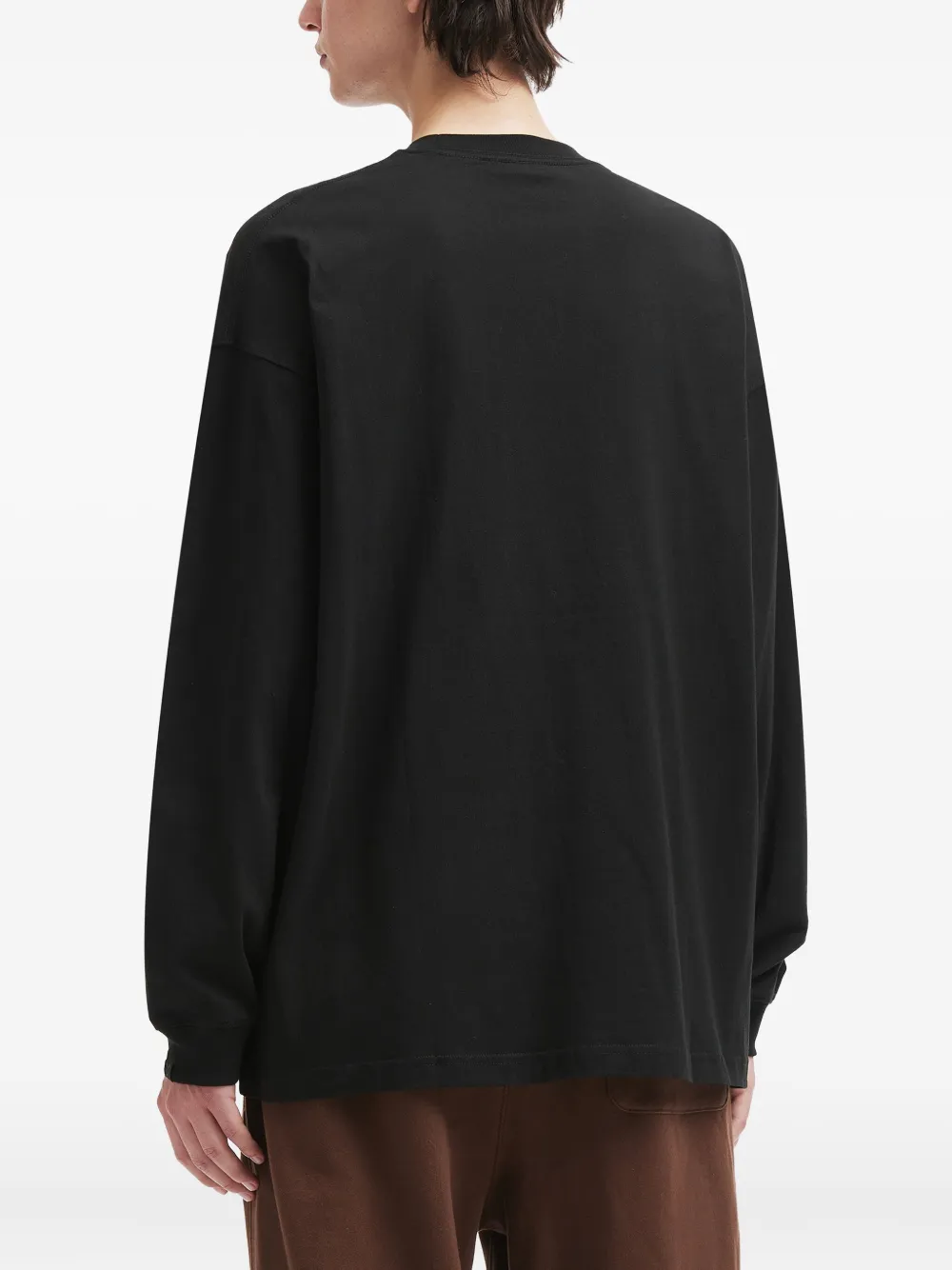 Fingercroxx Embroidered Long-sleeve Top In Black