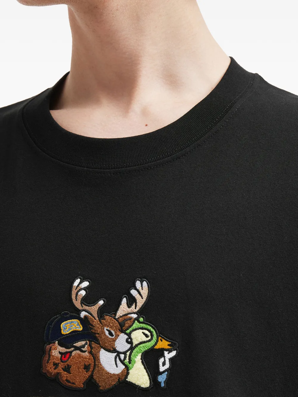 Fingercroxx Embroidered Long-sleeve Top In Black