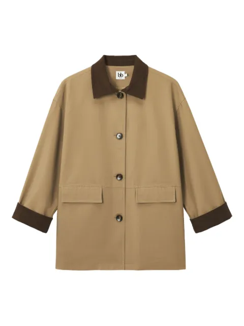 b+ab corduroy-collar cotton coat