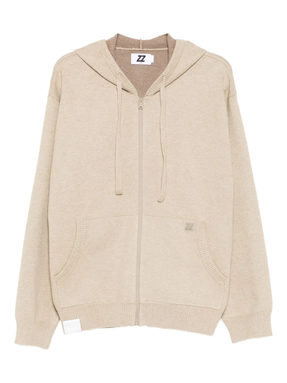 Izzue Logo-patch Knitted Jacket In Neutral