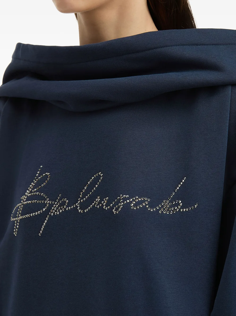 B+ab Embellished-logo Hoodie In Blue