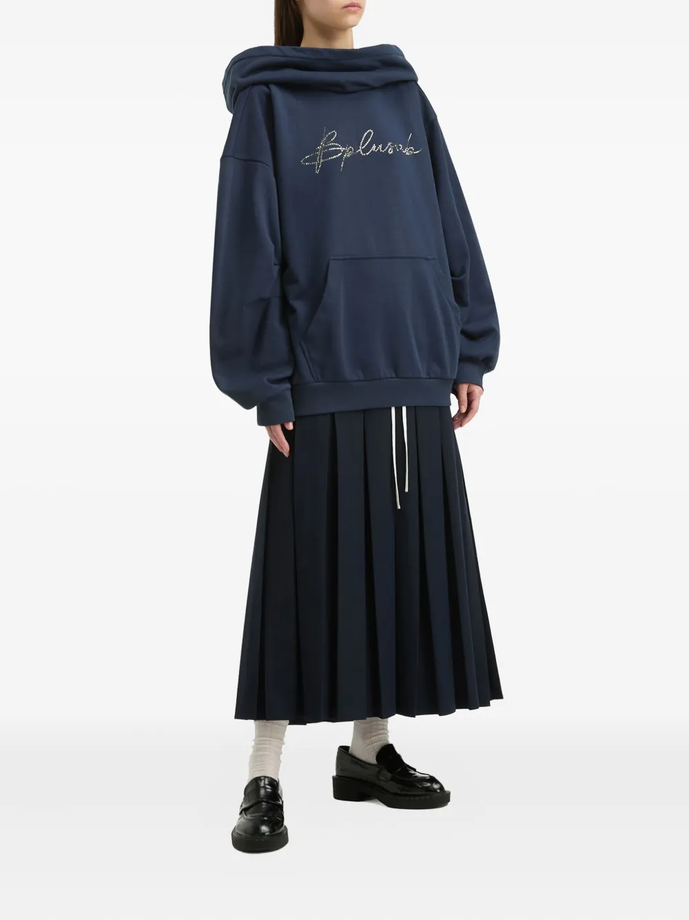 B+ab Hoodie met logo - Blauw
