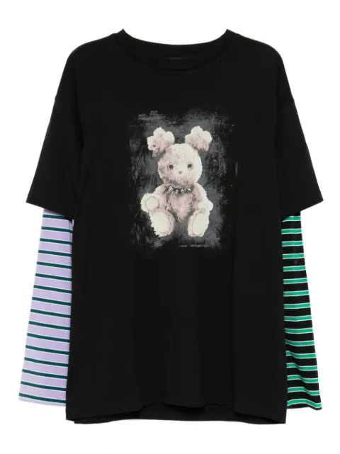 Mini Cream playera con estampado gráfico
