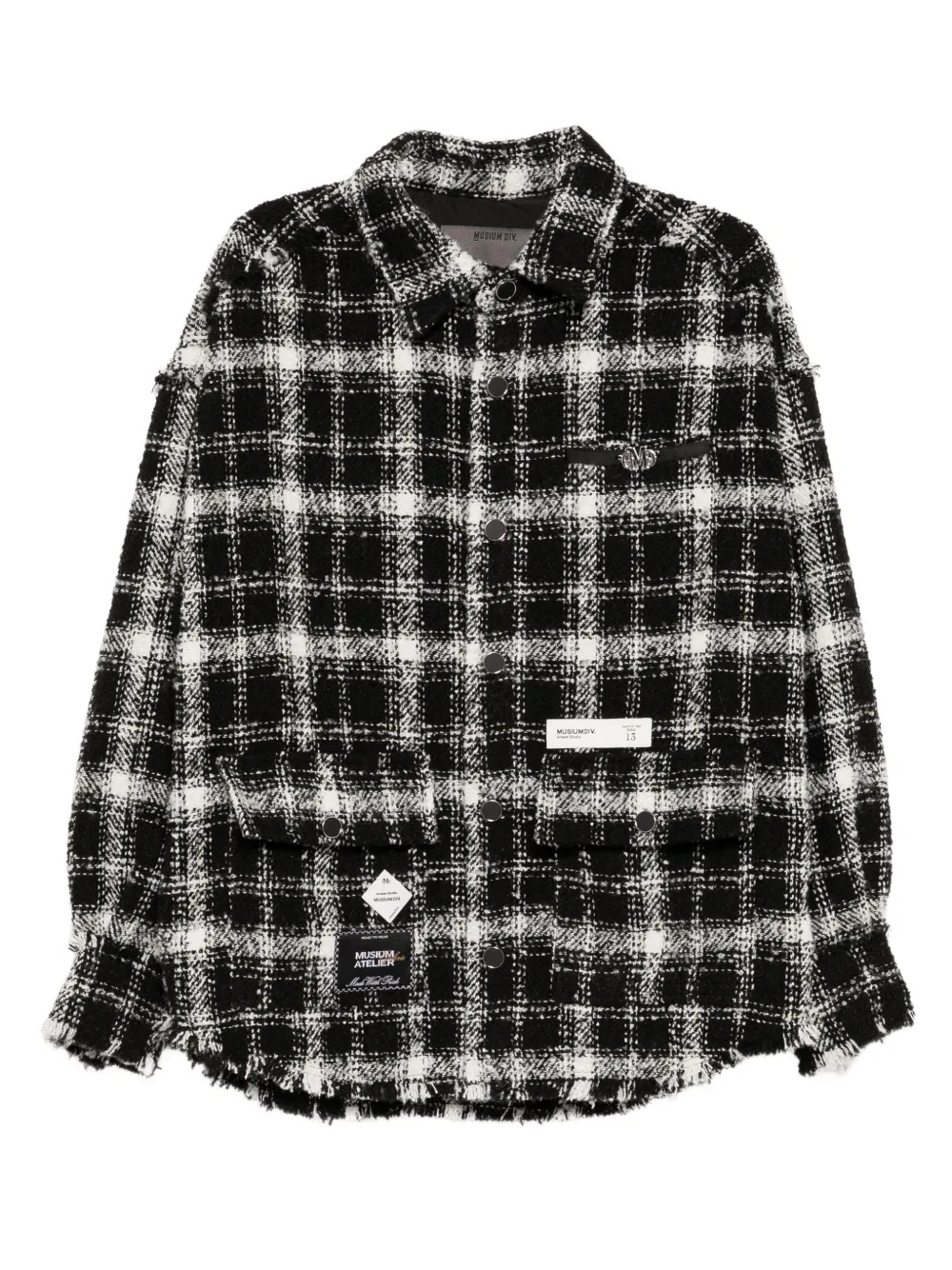 Musium Div. checked shirt jacket | Black | Image 1
