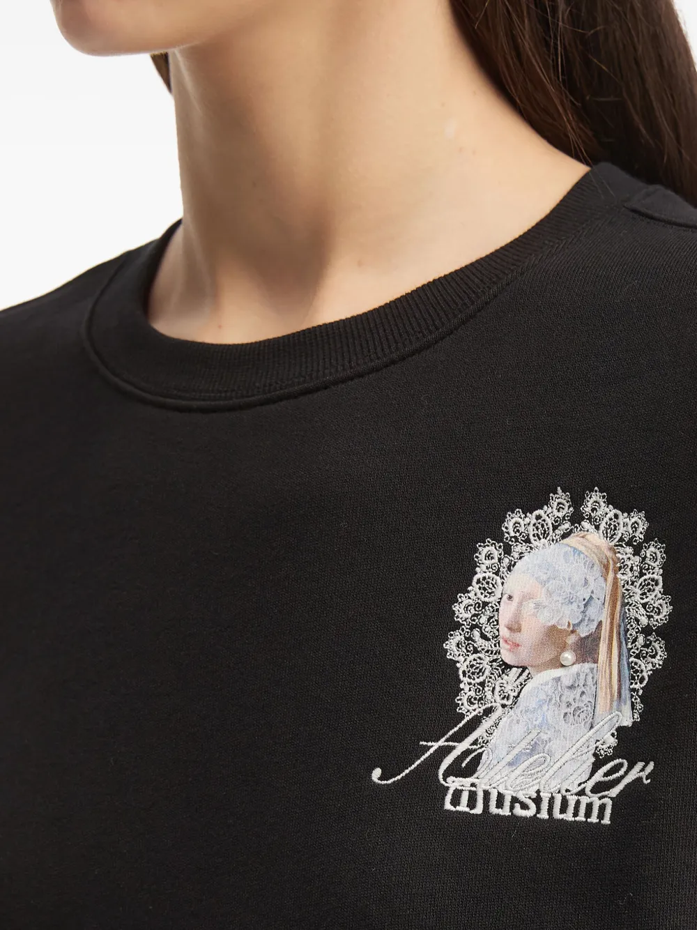 Musium Div. Sweater met print Zwart