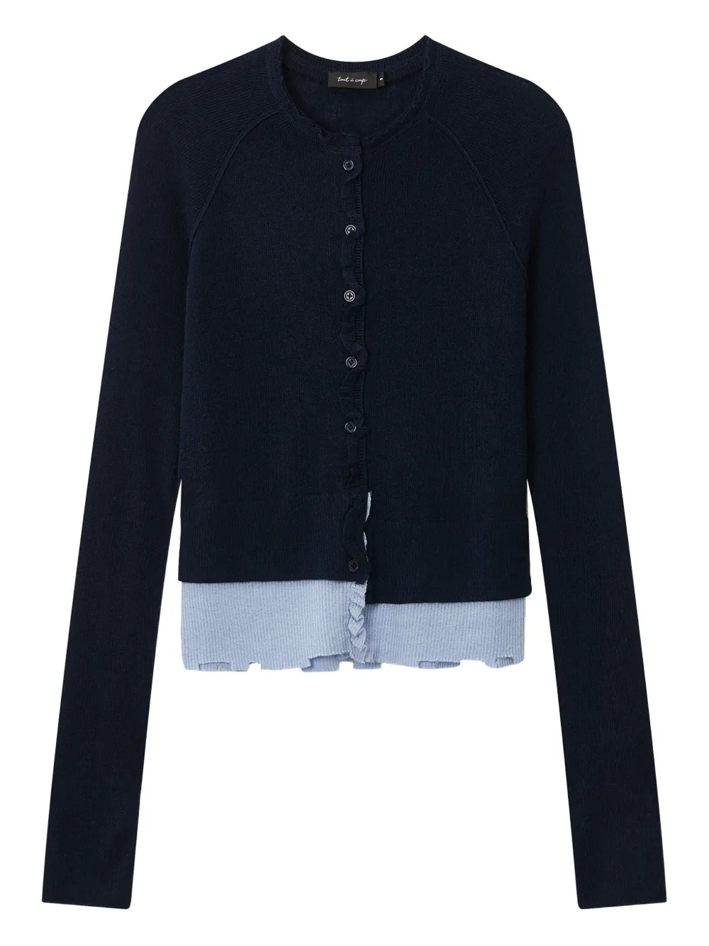 tout a coup crew-neck cardigan - ブルー tout a coup crew-neck cardigan - ブルー