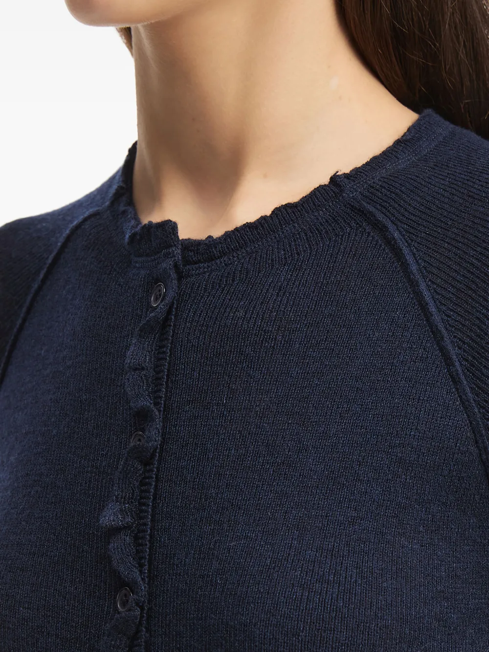 Tout A Coup Crew-neck Cardigan In Blue