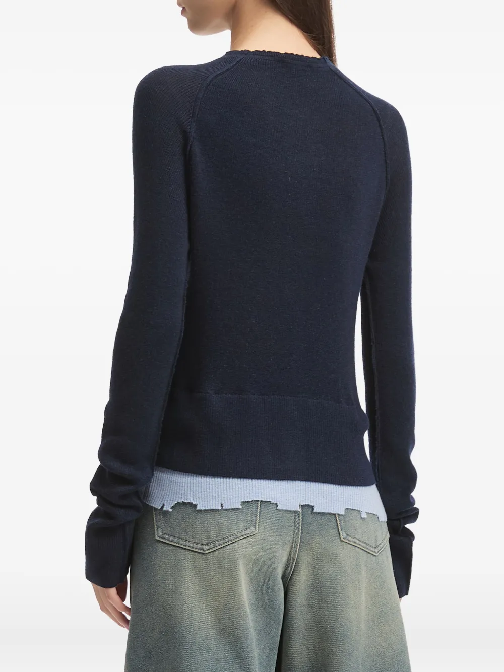 Tout A Coup Crew-neck Cardigan In Blue