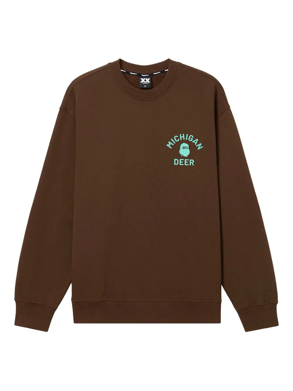 FINGERCROXX graphic-print crew-neck sweatshirt | Brown | Image 1