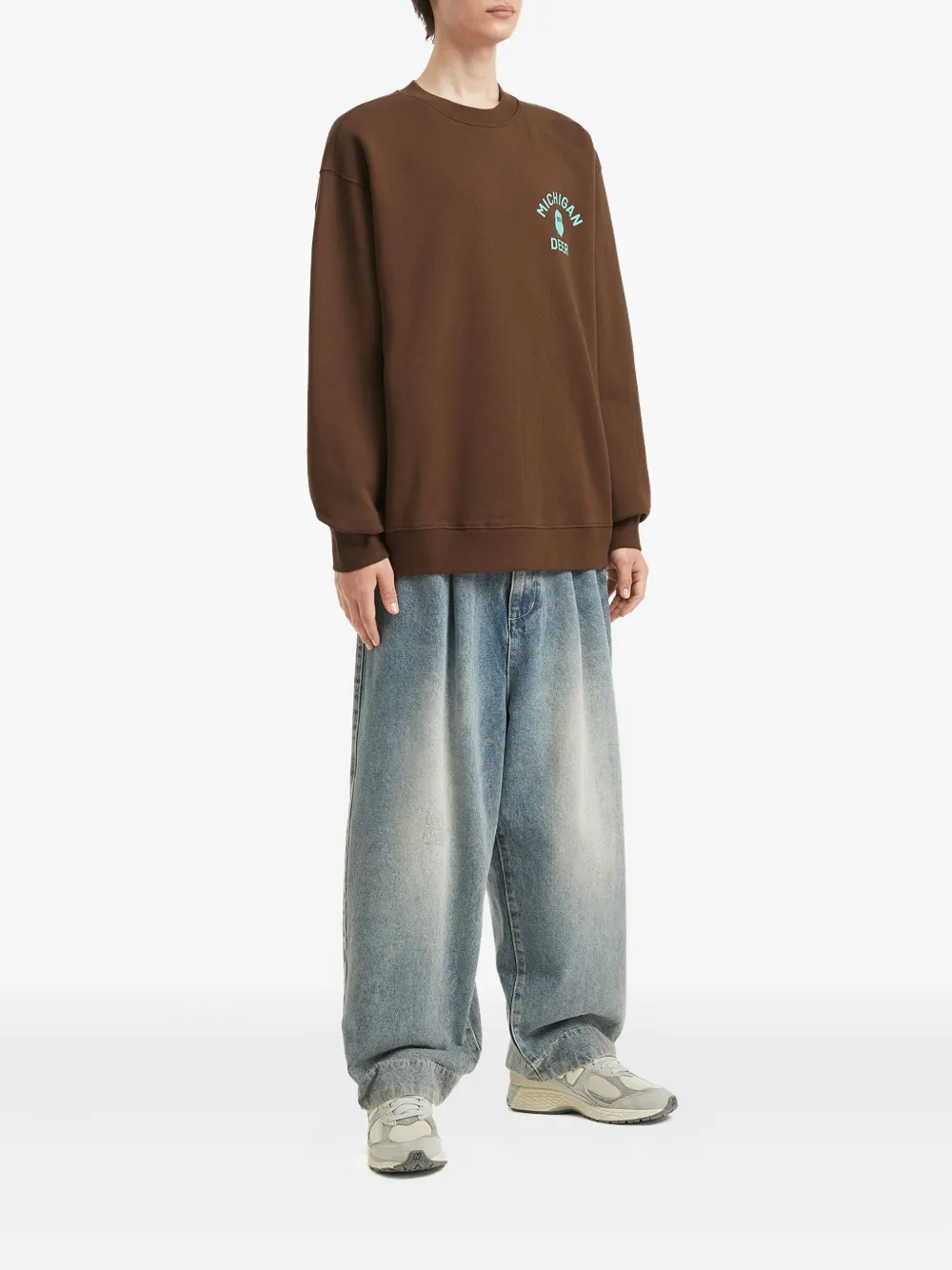 FINGERCROXX Sweater met print - Bruin