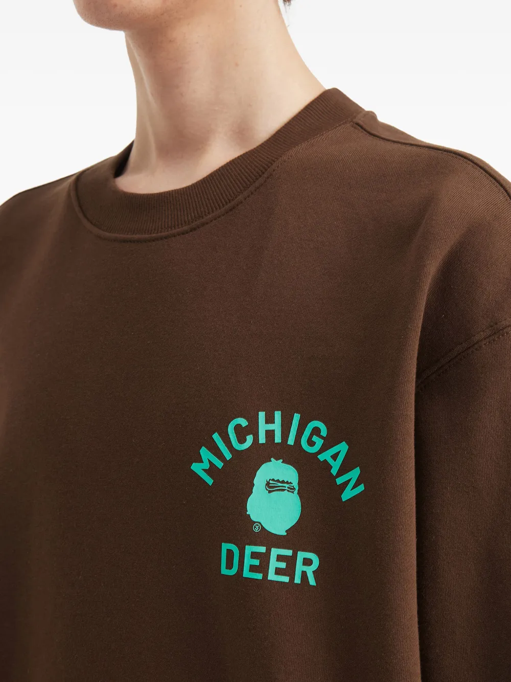 Fingercroxx Graphic-print Crew-neck Sweatshirt In Brown