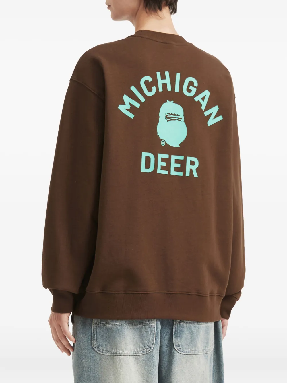 Fingercroxx Graphic-print Crew-neck Sweatshirt In Brown