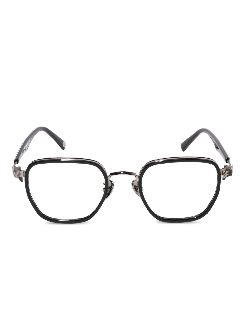 A BATHING APE® shark-pattern round frames | Black | Image 1