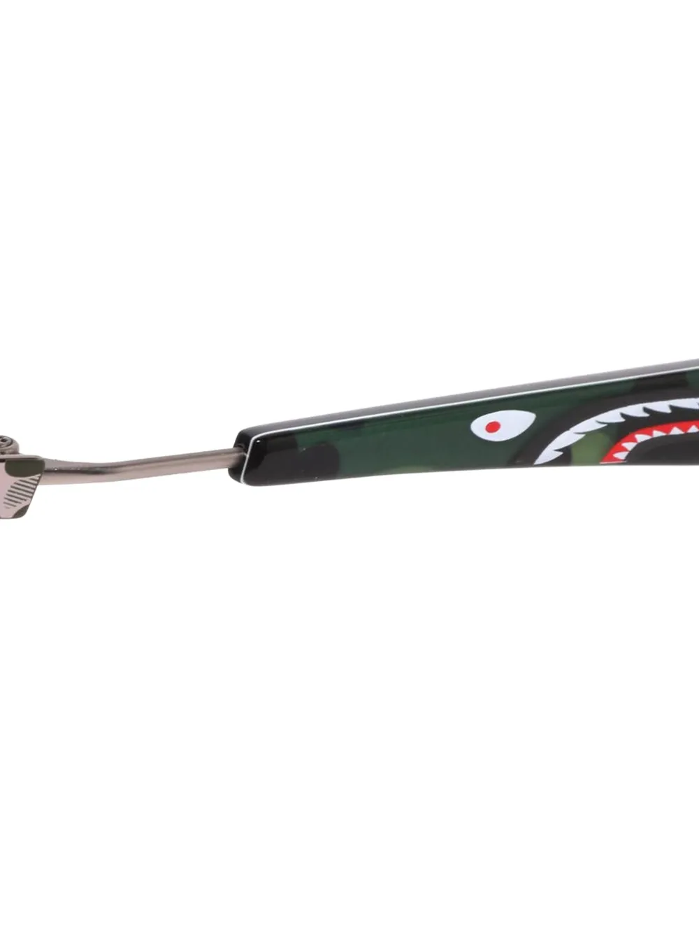 A BATHING APE Bril met rond montuur en haaienpatroon Zwart