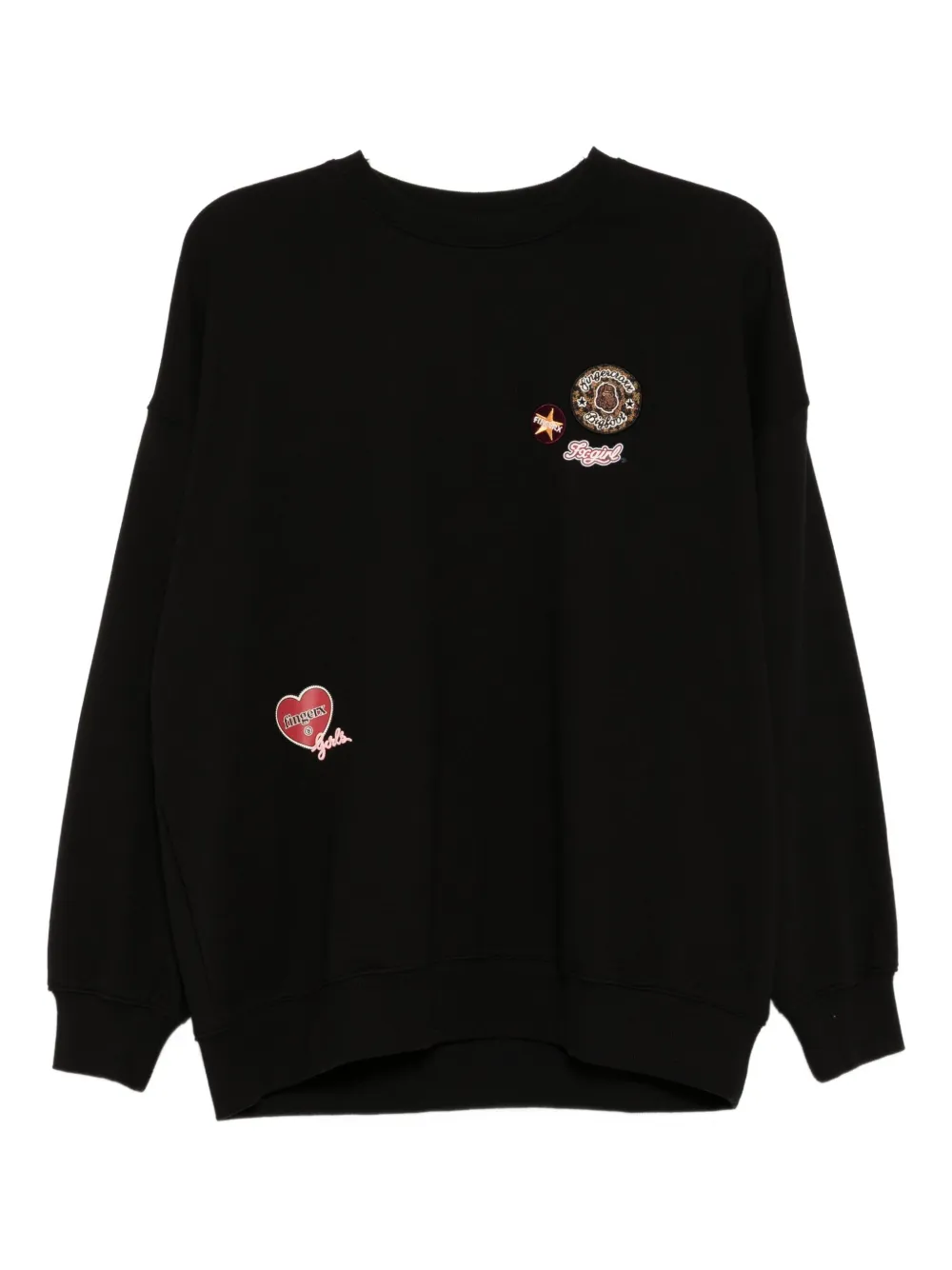 FINGERCROXX T-Shirt mit Logo-Stickerei - Schwarz