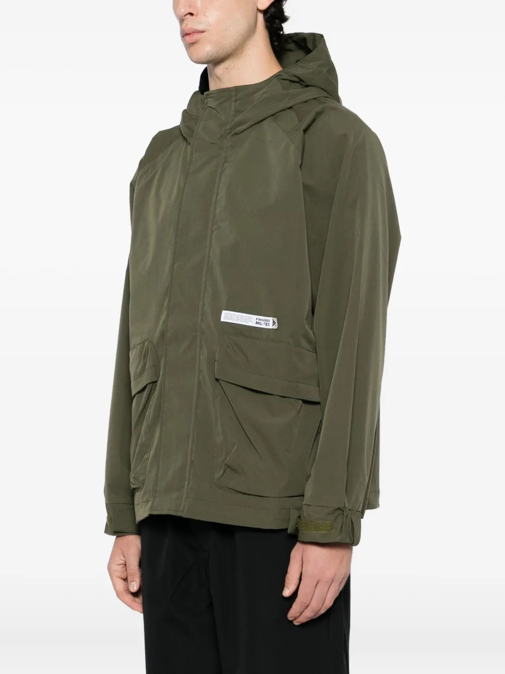 Fingercroxx Slogan-print Jacket In Green