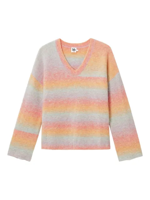 b+ab striped V-neck sweater