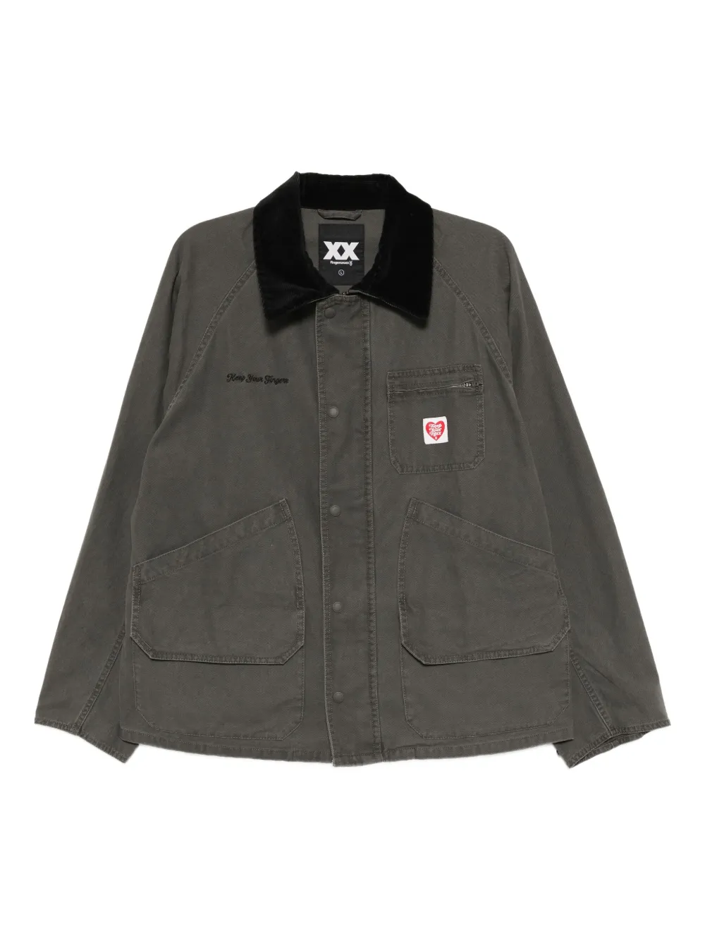 FINGERCROXX slogan-embroidered jacket | Grey | Image 1