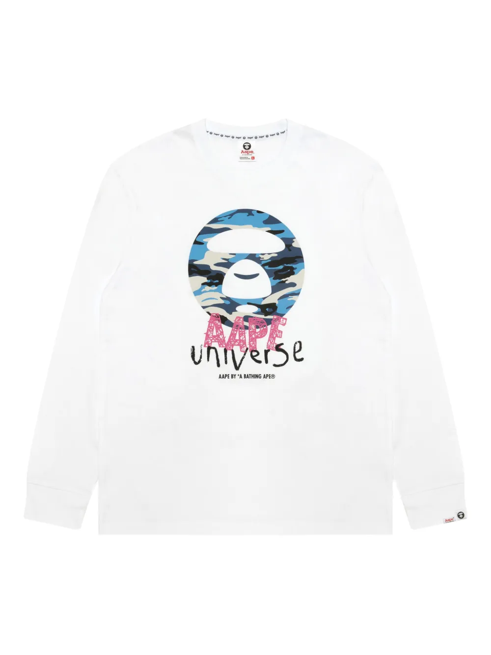 AAPE BY *A BATHING APE® crew-neck long-sleeved sweatshirt | White | Image 1