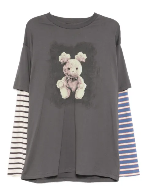 Mini Cream playera con estampado gráfico