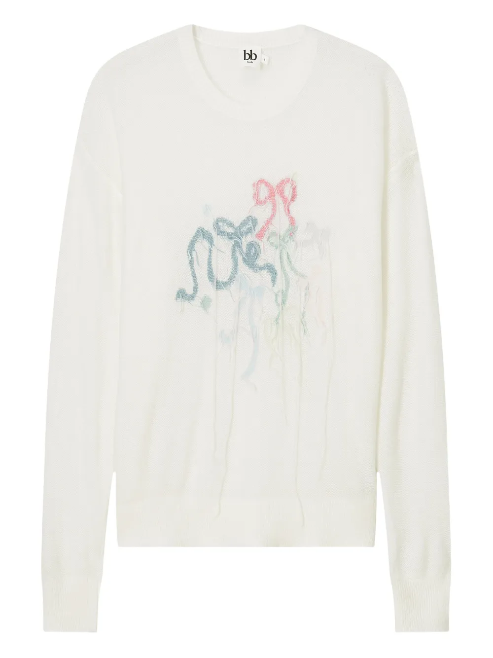 b+ab embroidered ribbon-detail sweater | White | Image 1