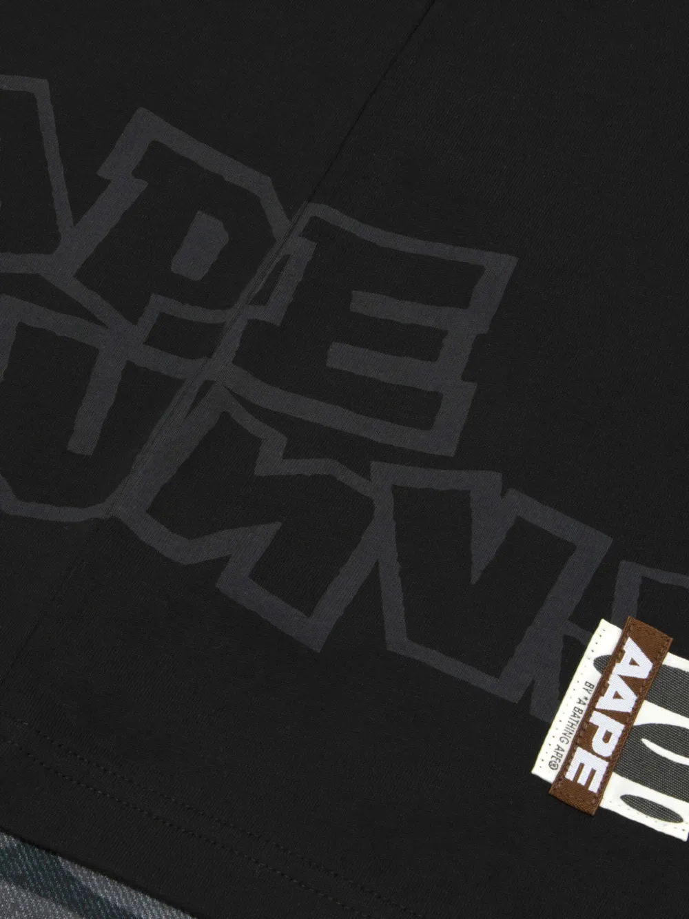 AAPE BY *A BATHING APE Katoenen T-shirt met camouflagedetail Zwart