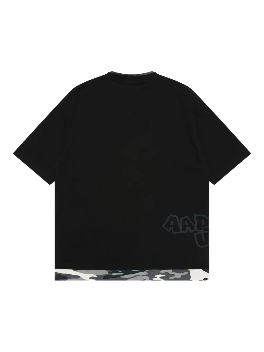 AAPE BY *A BATHING APE Katoenen T-shirt met camouflagedetail - Zwart